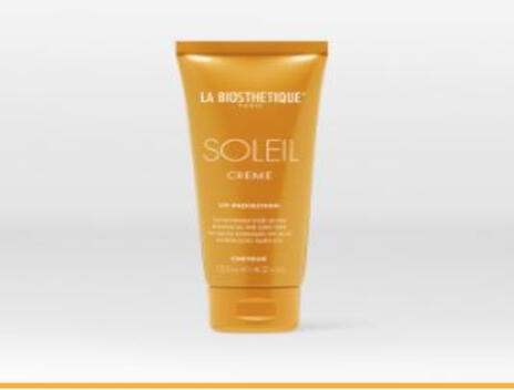 Eine dunkelgraue Sprühdose "Thickening Cream" von La Biosthétique Paris für sichtbar voluminöseres Haar.